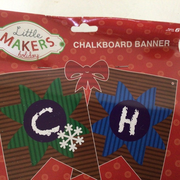 MERRY MAKERS DO IT YOURSELF CHALKBOARD CHRISTMAS BANNER NWT - Picture 3 of 6